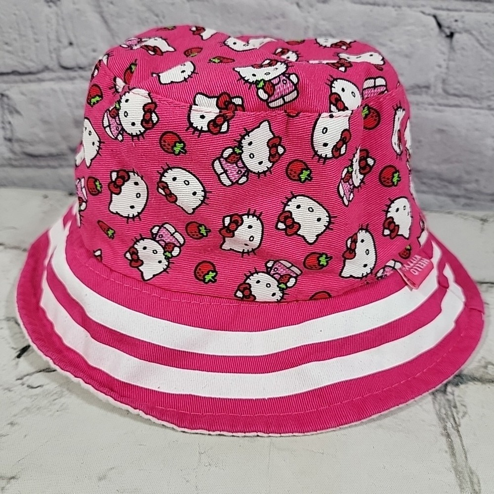 Hello Kitty Baby Toddler Hat Pink Corduroy Printed Bucket Sun Cap